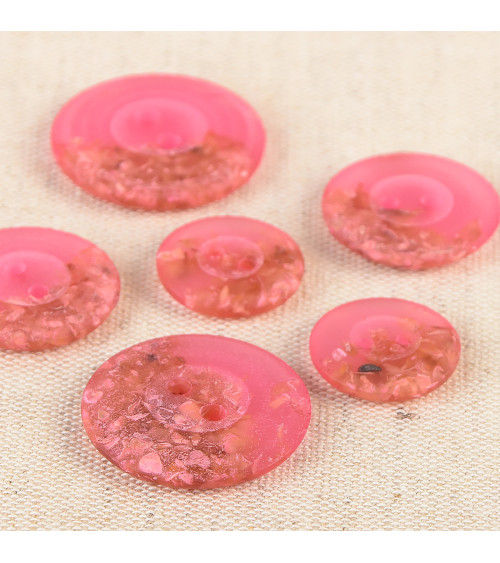 Round button 2 holes chips 19mm fuchsia