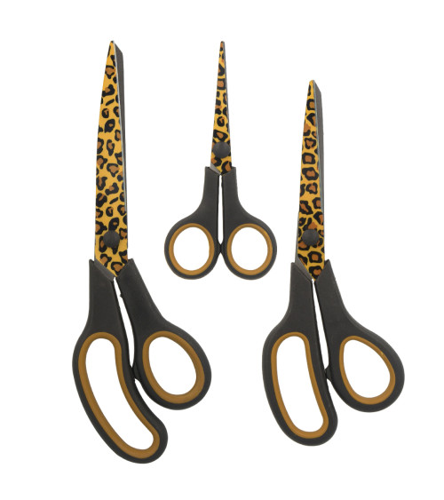 Set of 3 professional leopard scissors