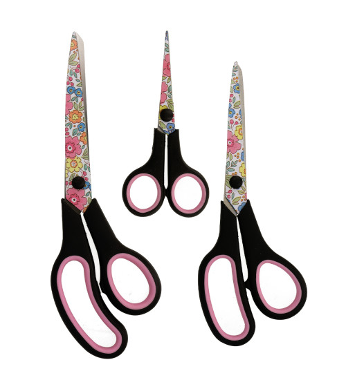 Set of 3 professional liberty pink scissors