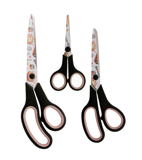 Set of 3 professional sewing scissors