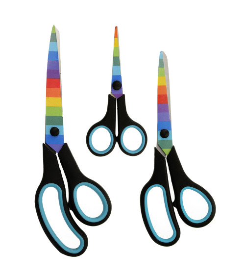 Set of 3 professional rainbow scissors