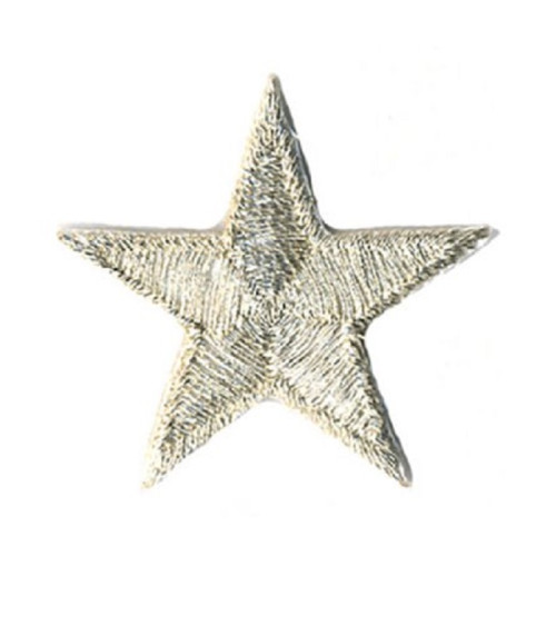 Insignia estrella plateada 2,5cm plata