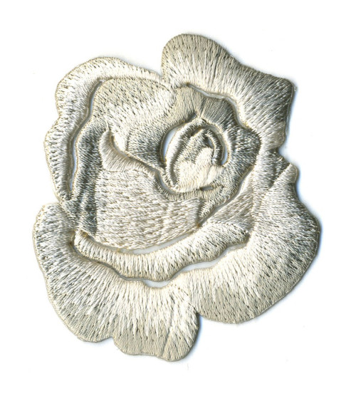 Grey Rose Iron-on Badge