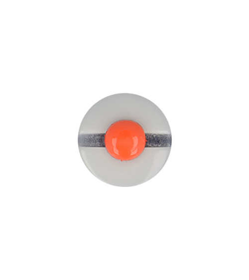 Lot de 6 boutons béret marin 15mm Blanc/Rouge