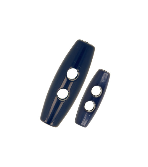 Set di 6 tronchetti in poliestere 2 fori 25 mm Navy