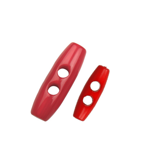 Lot de 6 buchettes polyester 2 trous 25mm Rouge