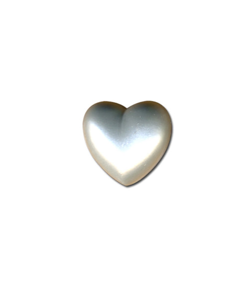 Set of 6 heart-shaped buttons 18mm Satin white