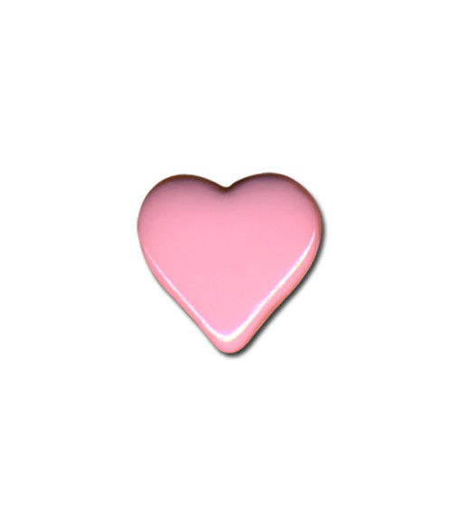 Set of 6 heart-shaped buttons 15mm Baby Pink