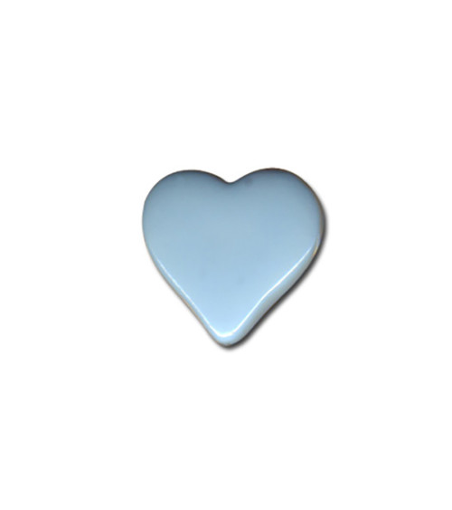 Set of 6 heart-shaped buttons 15mm Sky Blue