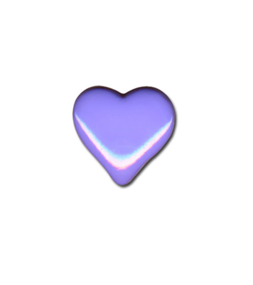 Set of 6 heart-shaped buttons 15mm Lilac