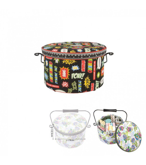 Round sewing box 22x13.5cm pow bang