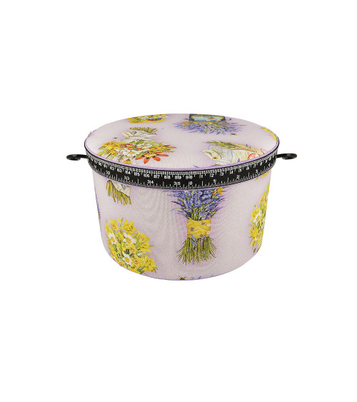 Round sewing box 22x13.5cm lavender