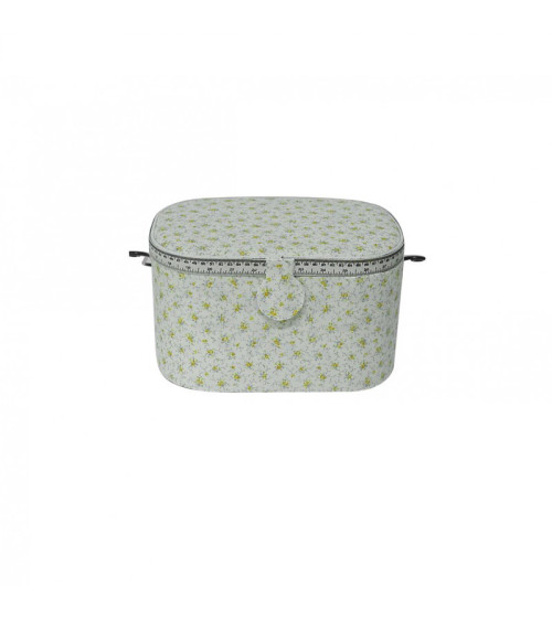 Oval sewing box 21x31x18cm liberty yellow