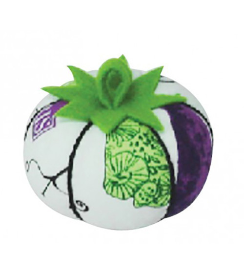 Green and purple printed pin tomatoes