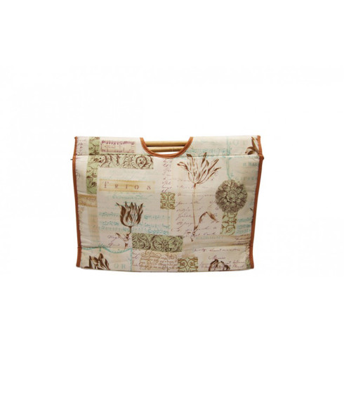 Bolsa de punto en tela acolchada 42cm flores viejas