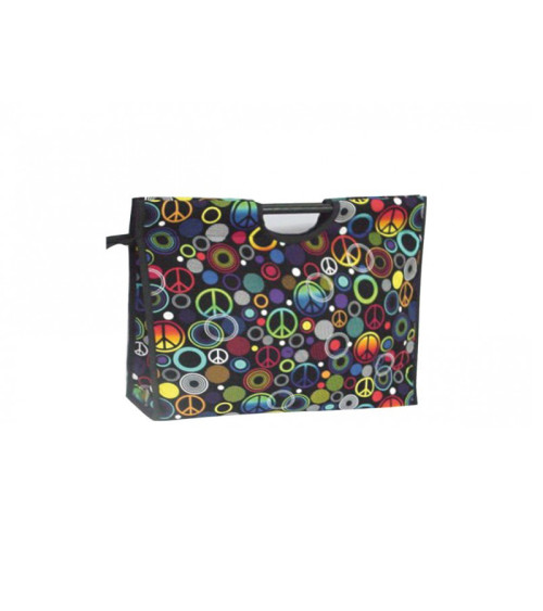 42cm peace and love quilted fabric knitting bag