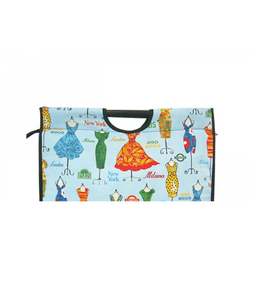 Borsa maglia in tessuto trapuntato 42 cm abiti multicolori su manichini