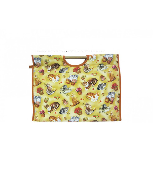 42cm Cats Quilted Fabric Knitting Bag