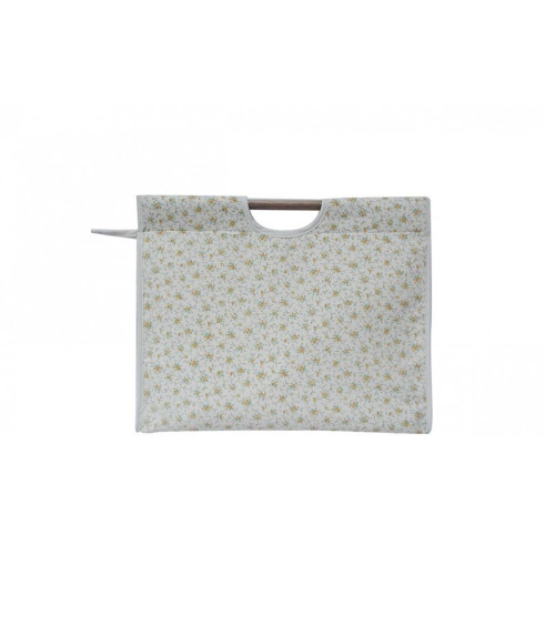 Bolsa de punto en tejido acolchado 42cm liberty blanco