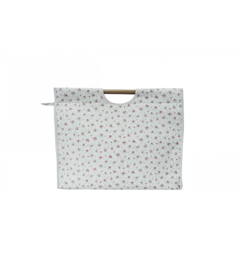 Bolso de punto en tejido acolchado 42cm liberty rosa y blanco