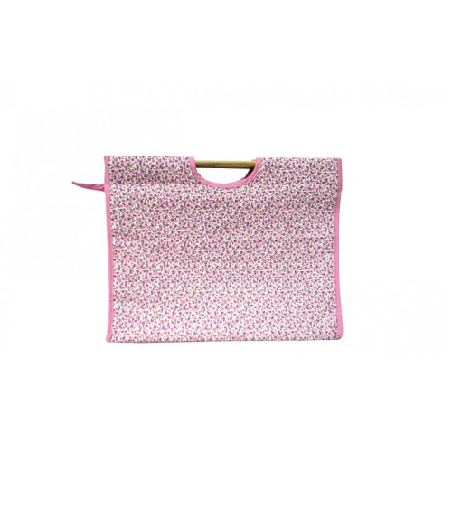 42cm liberty mauve quilted fabric knitting bag