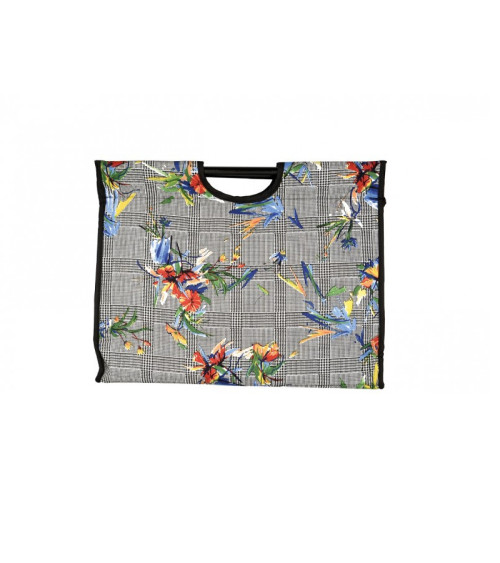 Borsa porta maglia in tessuto trapuntato 42 cm tulipani tropicali