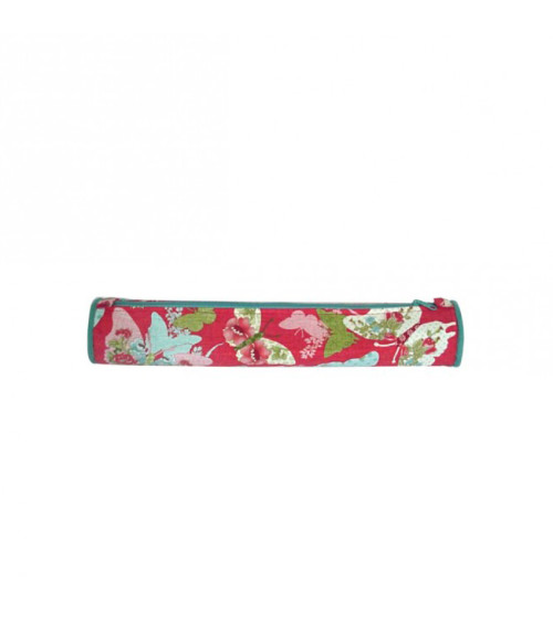 45cm Red Butterflies Quilted Fabric Knitting Needle Bag