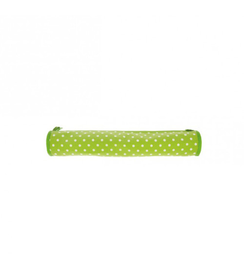 45cm Green Polka Dot Quilted Fabric Knitting Needle Bag