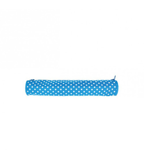 45cm blue polka dot quilted fabric knitting needle bag