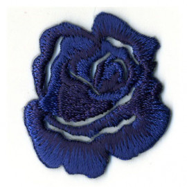 Ecusson thermocollant petite rose bleu