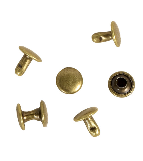 Pack of 20 nickel-free iron rivets 8mm - bronze