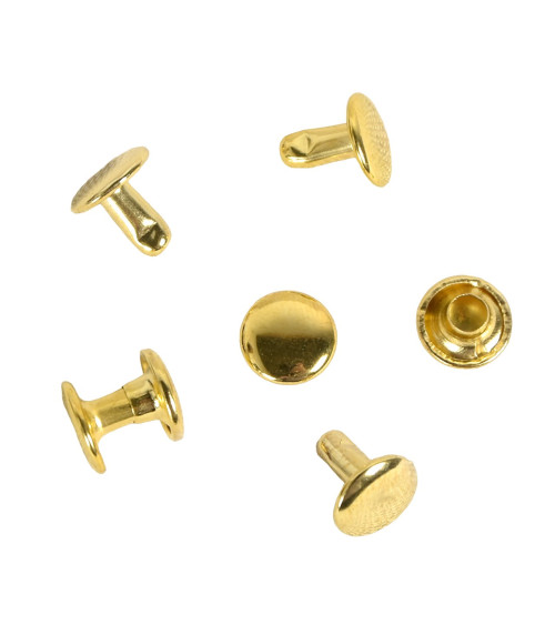 Set of 20 8mm Nickel Stainless Steel Rivets - Gold