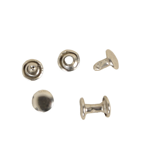 Pack of 20 nickel-free iron rivets 8mm - silver