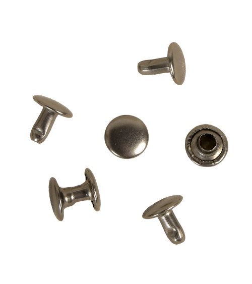 Pack of 20 nickel-free iron rivets 8mm - dark gray