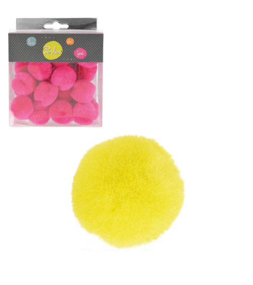 Set di 25 piccoli pompon 3 cm Giallo