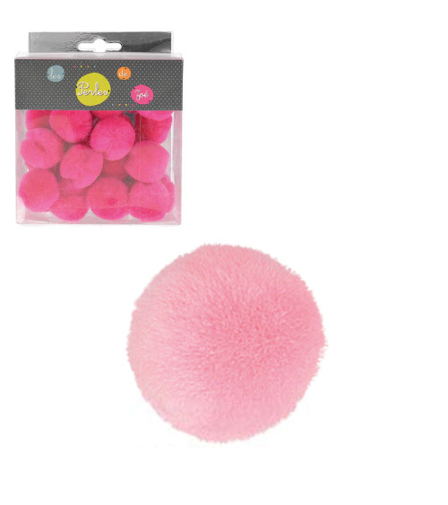 Pack of 25 small pom poms 3cm Pink