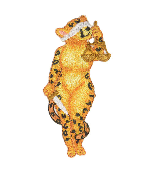 Iron-on animal badge panther statue 6.5cm x 3.5cm