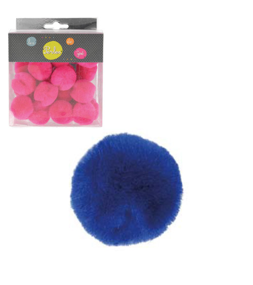 Lotto di 25 piccoli pompon 3 cm Navy