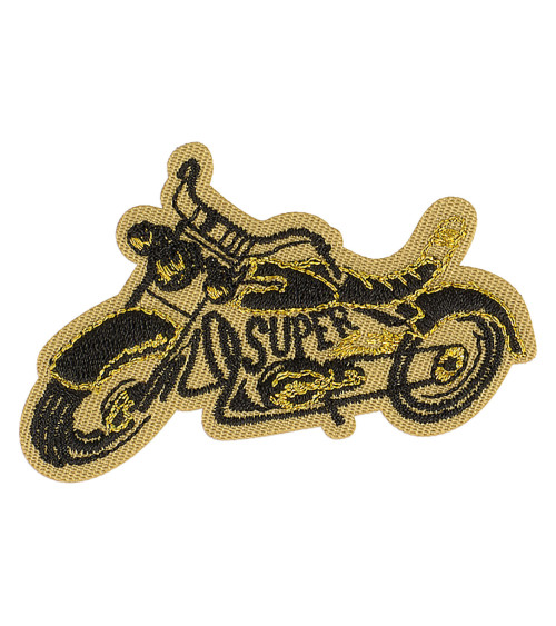 Super motorcycle iron-on badge 6cm x 3cm