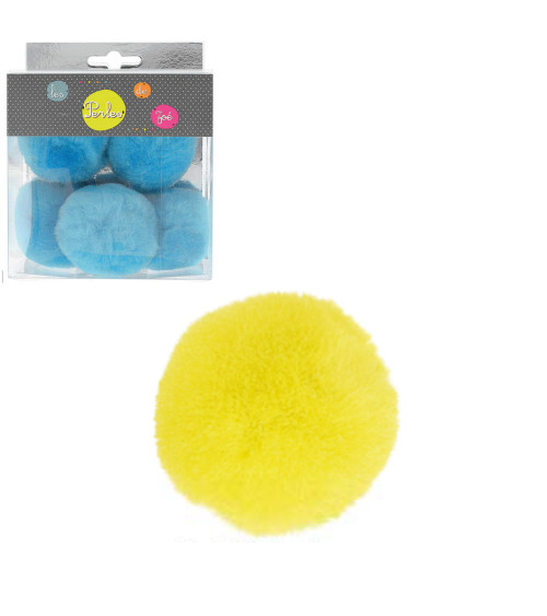 Set di 5 pompon piccoli 5 cm Giallo