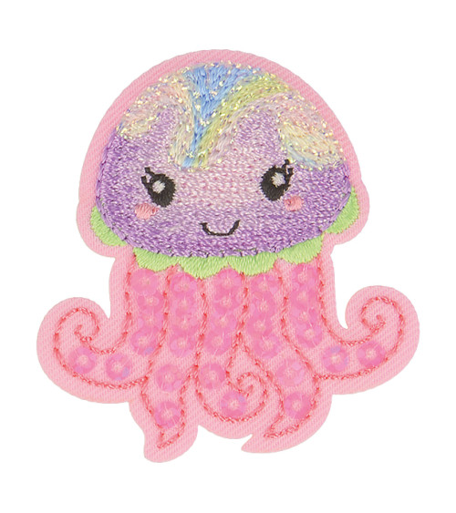 Octopus aquatic iron-on badge 4.5cm x 4.5cm