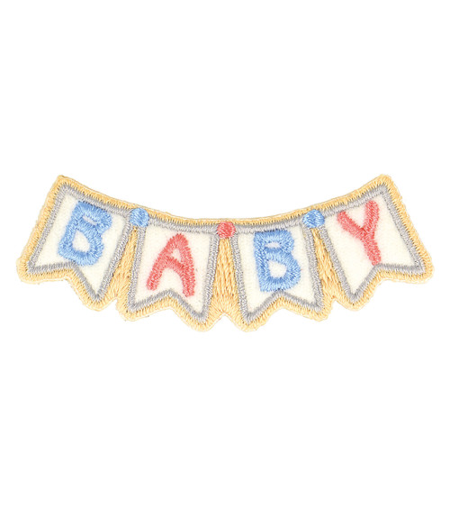 Baby garland iron-on badge 6.5cm x 1.5cm