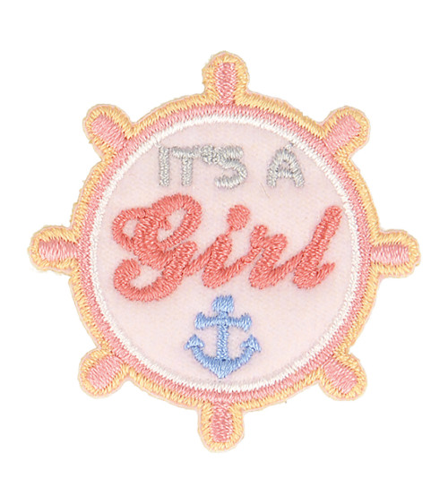 Baby it's a girl iron-on badge 4cm x 4cm