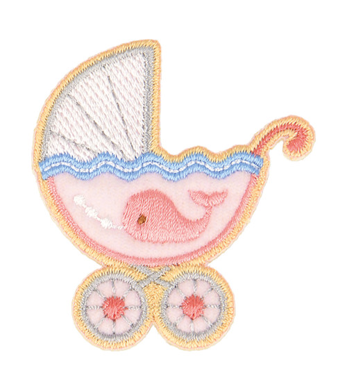 Baby pram iron-on badge 5cm x 4cm