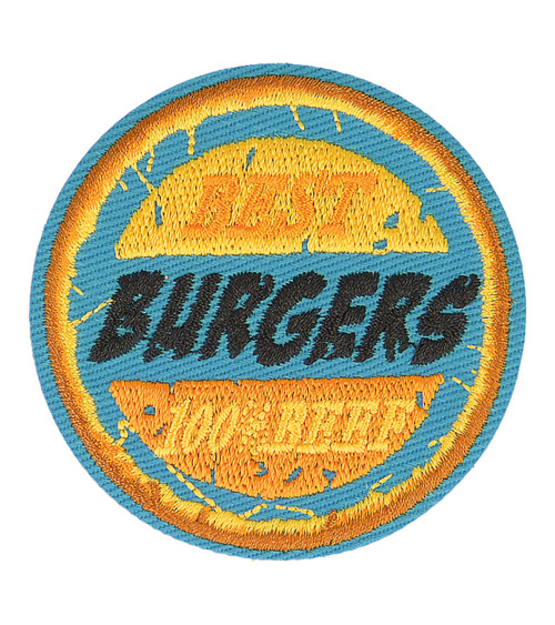 Best Burgers Retro Sports Iron-on Badge 5cm x 5cm