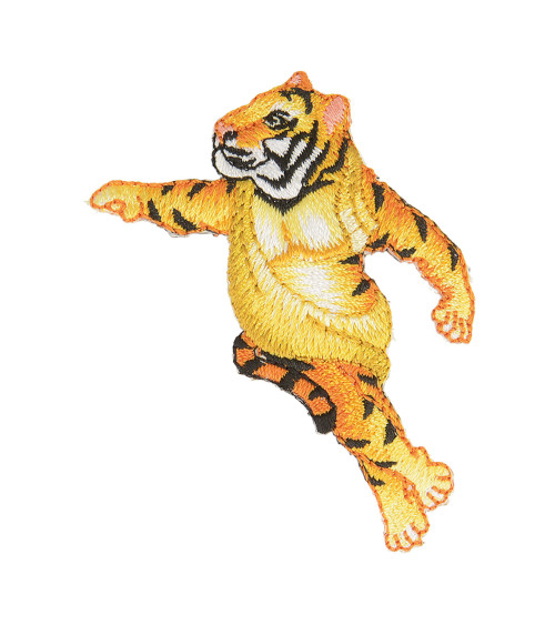 Set of 3 iron-on animal badges tiger statue 6.5cm x 5cm