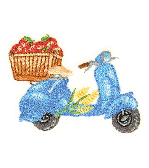 Set of 3 autumn vespa fruit iron-on patches 5cm x 4cm