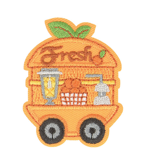 Set of 3 iron-on food truck fresh badges 4.5cm x 3.5cm