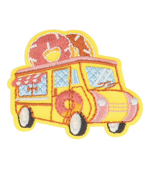 Set mit 3 thermoklebenden Foodtruck-Donuts-Aufklebern, 4 cm x 3,5 cm