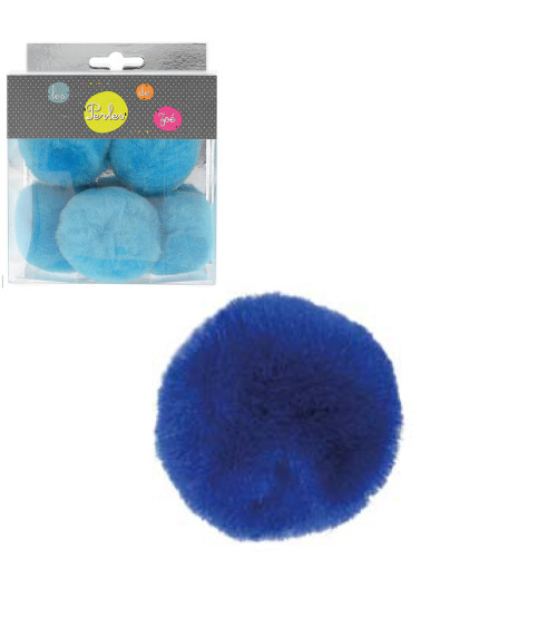 Set di 5 piccoli pompon 5 cm Navy